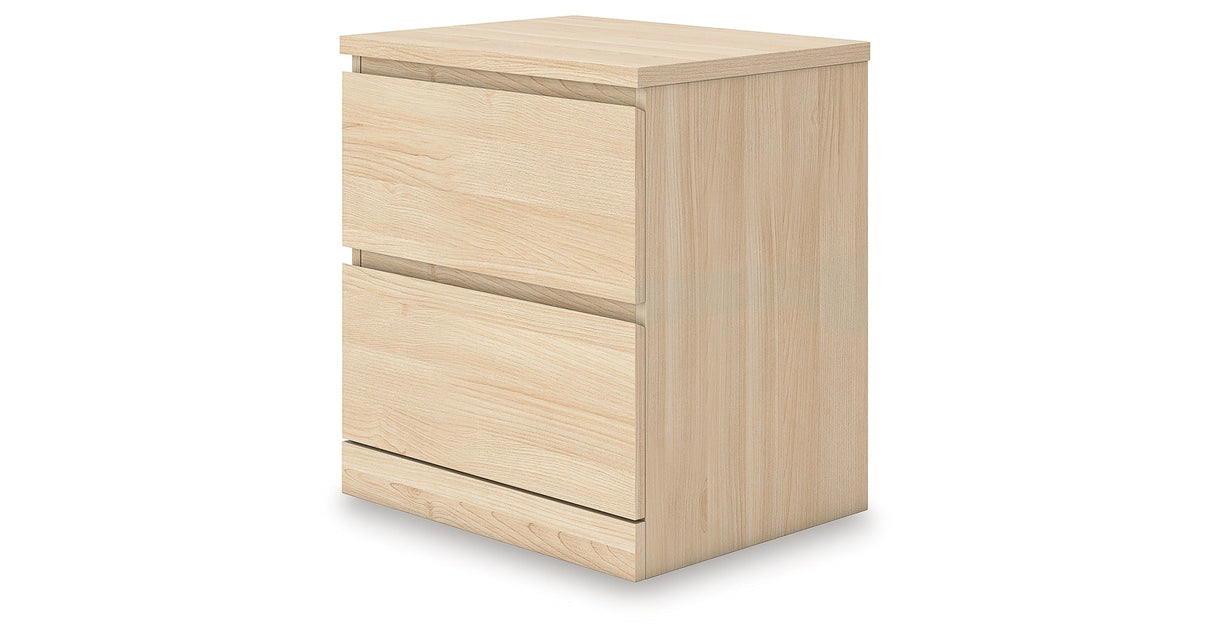 Onita Natural Storage Platform Bedroom Set with 2 Drawers by Ashley at Eve Furniture