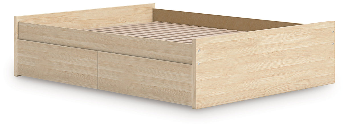 Onita Natural Storage Platform Bedroom Set with 2 Drawers by Ashley at Eve Furniture