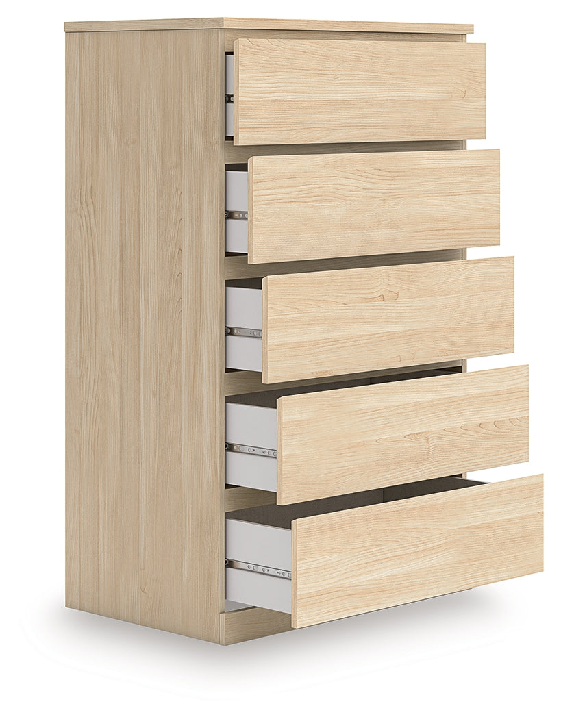 Onita Natural Storage Platform Bedroom Set with 4 Drawers by Ashley at Eve Furniture