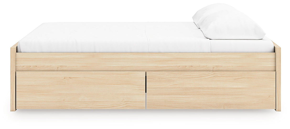 Onita Natural Storage Platform Bedroom Set with 4 Drawers by Ashley at Eve Furniture