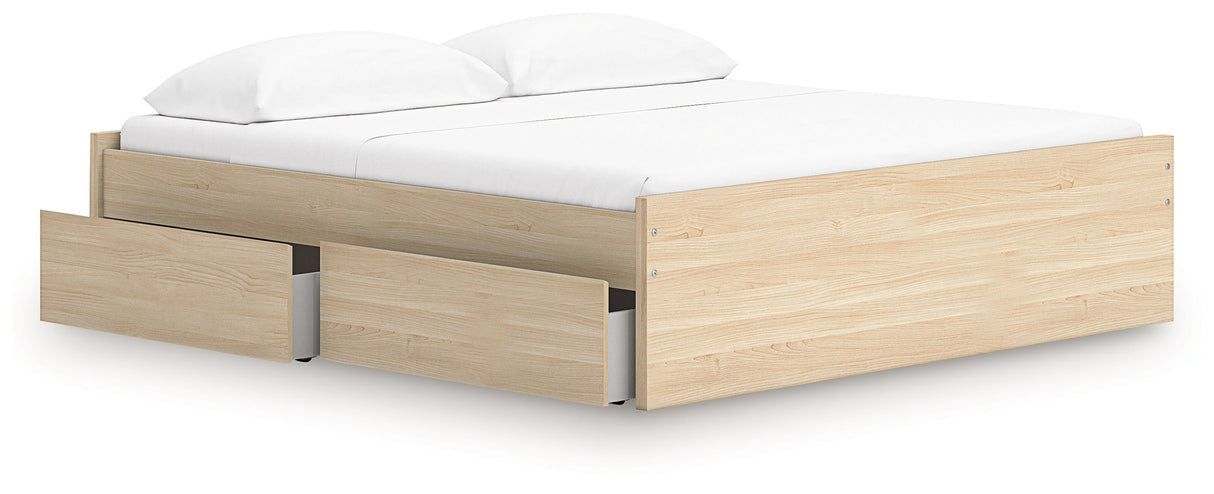 Onita Natural Storage Platform Bedroom Set with 4 Drawers by Ashley at Eve Furniture