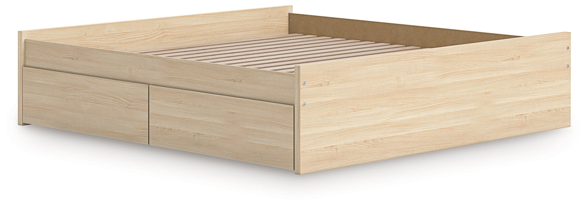Onita Natural Storage Platform Bedroom Set with 4 Drawers by Ashley at Eve Furniture