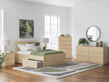 Onita Natural Youth Storage Panel Platform Bedroom Set with 2 Drawers by Ashley at Eve Furniture