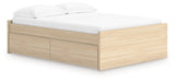 Onita Natural Youth Storage Platform Bedroom Set with 2 Drawers by Ashley at Eve Furniture