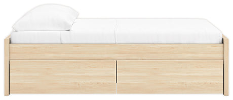 Onita Natural Youth Storage Platform Bedroom Set with 2 Drawers by Ashley at Eve Furniture