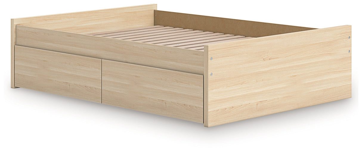 Onita Natural Youth Storage Platform Bedroom Set with 2 Drawers by Ashley at Eve Furniture