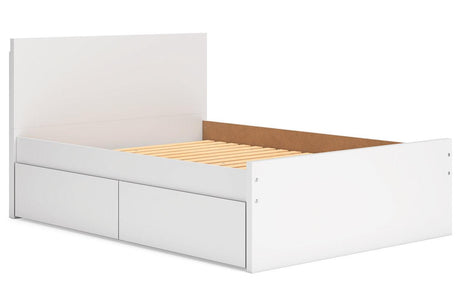 Onita White Full Panel Platform Bed with 1 Side Storage by Ashley at Eve Furniture