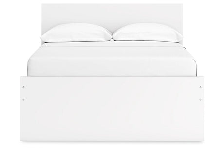 Onita White Full Panel Platform Bed with 1 Side Storage by Ashley at Eve Furniture