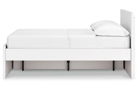 Onita White Full Panel Platform Bed with 1 Side Storage by Ashley at Eve Furniture