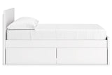 Onita White Full Panel Platform Bed with 1 Side Storage by Ashley at Eve Furniture