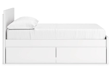 Onita White Full Panel Platform Bed with 1 Side Storage by Ashley at Eve Furniture