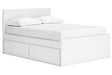 Onita White Full Panel Platform Bed with 1 Side Storage by Ashley at Eve Furniture