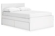Onita White Full Panel Platform Bed with 2 Side Storage by Ashley at Eve Furniture