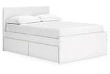 Onita White Full Panel Platform Bed with 2 Side Storage by Ashley at Eve Furniture