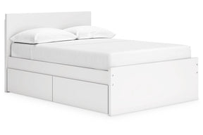 Onita White Full Panel Platform Bed with 2 Side Storage by Ashley at Eve Furniture