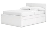 Onita White Full Panel Platform Bed with 2 Side Storage by Ashley at Eve Furniture