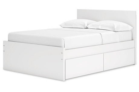 Onita White Full Panel Platform Bed with 2 Side Storage by Ashley at Eve Furniture