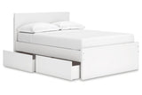 Onita White Full Panel Platform Bed with 2 Side Storage by Ashley at Eve Furniture