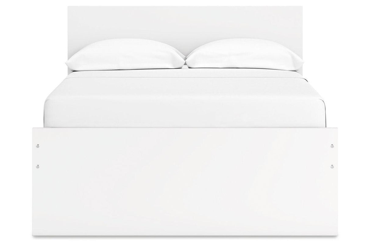 Onita White Full Panel Platform Bed with 2 Side Storage by Ashley at Eve Furniture