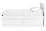 Onita White Full Panel Platform Bed with 2 Side Storage by Ashley at Eve Furniture