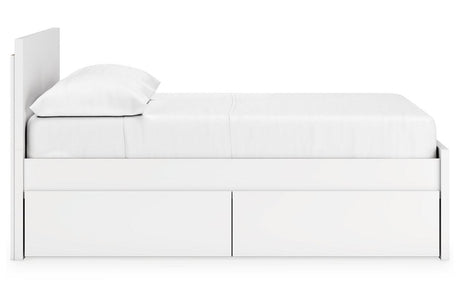 Onita White Full Panel Platform Bed with 2 Side Storage by Ashley at Eve Furniture