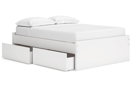 Onita White Full Storage Platform Base Bed with 2 Drawers by Ashley at Eve Furniture