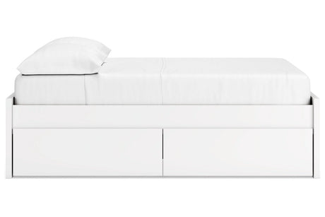 Onita White Full Storage Platform Base Bed with 2 Drawers by Ashley at Eve Furniture