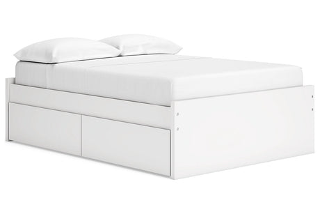 Onita White Full Storage Platform Base Bed with 2 Drawers by Ashley at Eve Furniture