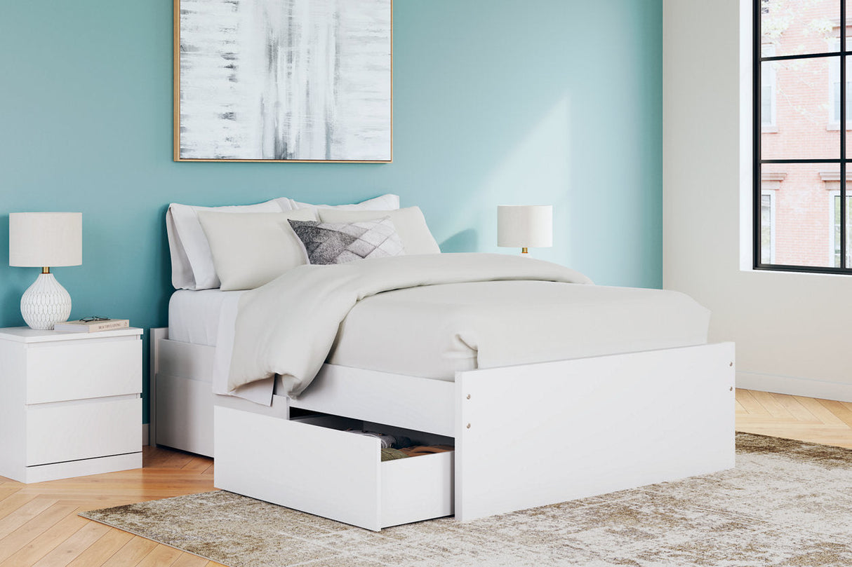 Onita White Full Storage Platform Base Bed with 4 Drawers by Ashley at Eve Furniture