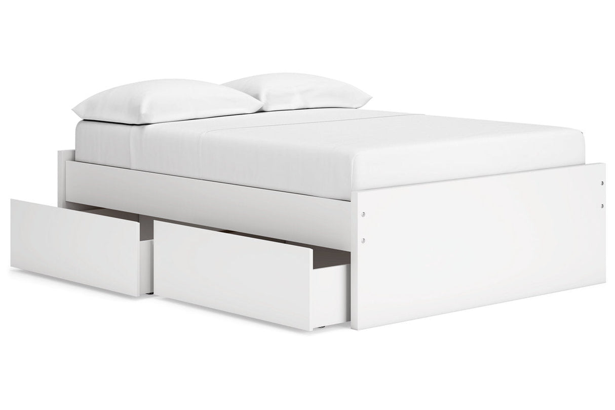 Onita White Full Storage Platform Base Bed with 4 Drawers by Ashley at Eve Furniture