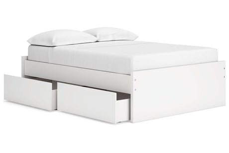 Onita White Full Storage Platform Base Bed with 4 Drawers by Ashley at Eve Furniture