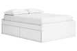 Onita White Full Storage Platform Base Bed with 4 Drawers by Ashley at Eve Furniture