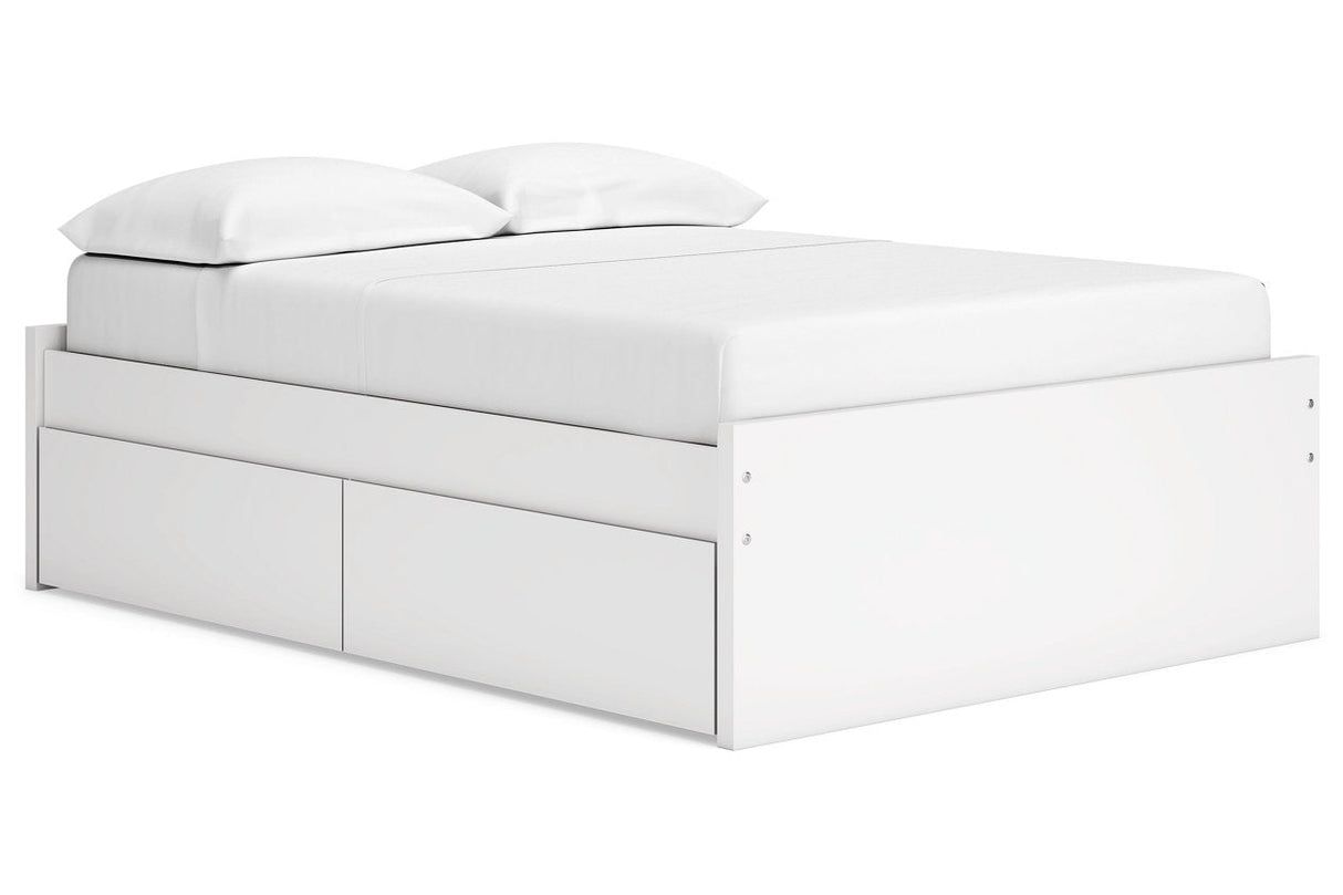 Onita White Full Storage Platform Base Bed with 4 Drawers by Ashley at Eve Furniture