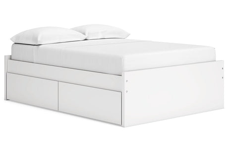 Onita White Full Storage Platform Base Bed with 4 Drawers by Ashley at Eve Furniture