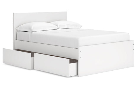 Onita White Full Storage Platform Bed with 2 Drawers by Ashley at Eve Furniture