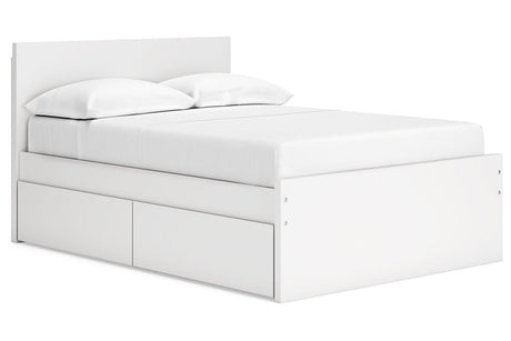 Onita White Full Storage Platform Bed with 2 Drawers by Ashley at Eve Furniture