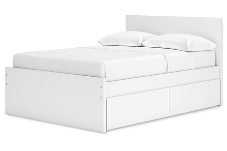 Onita White Full Storage Platform Bed with 4 Drawers by Ashley at Eve Furniture