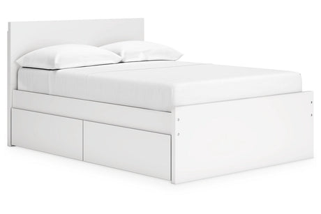 Onita White Full Storage Platform Bed with 4 Drawers by Ashley at Eve Furniture
