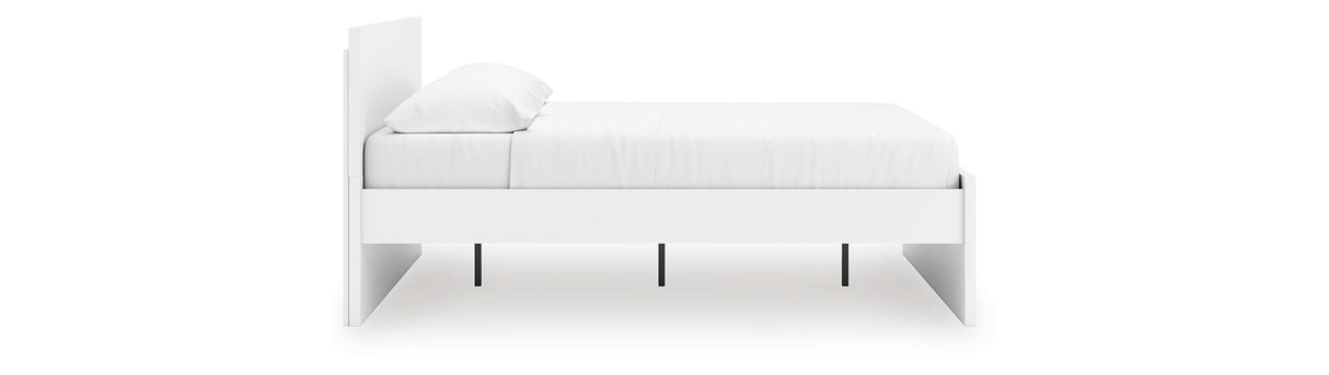 Onita White King Panel Platform Bed by Ashley at Eve Furniture