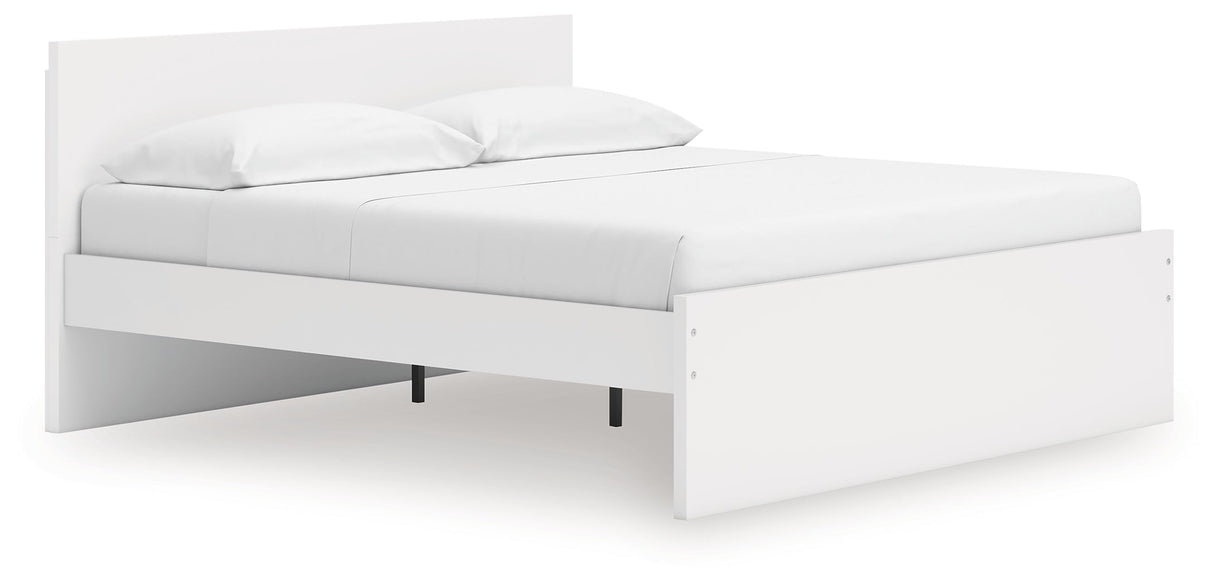 Onita White King Panel Platform Bed by Ashley at Eve Furniture