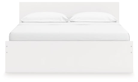 Onita White King Panel Platform Bed by Ashley at Eve Furniture