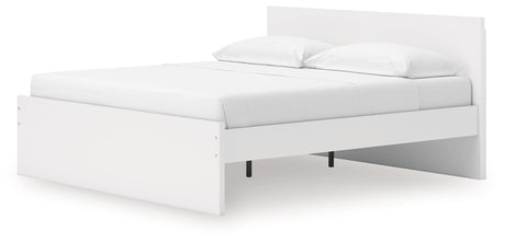 Onita White King Panel Platform Bed by Ashley at Eve Furniture