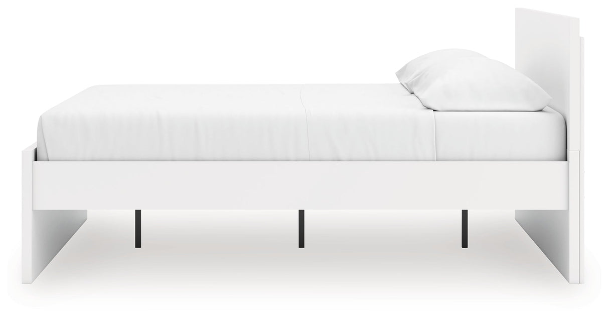 Onita White King Panel Platform Bed by Ashley at Eve Furniture