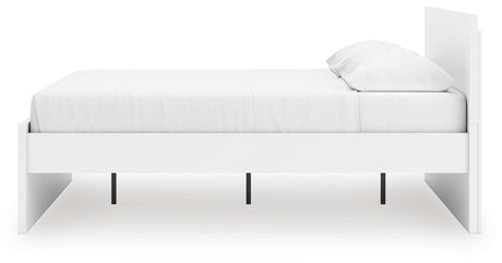 Onita White King Panel Platform Bed by Ashley at Eve Furniture