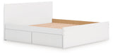 Onita White King Panel Platform Bed with 2 Side Storage by Ashley at Eve Furniture