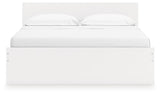 Onita White King Panel Platform Bed with 2 Side Storage by Ashley at Eve Furniture