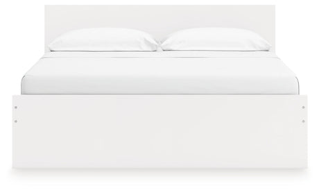 Onita White King Panel Platform Bed with 2 Side Storage by Ashley at Eve Furniture