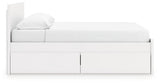 Onita White King Panel Platform Bed with 2 Side Storage by Ashley at Eve Furniture