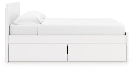 Onita White King Panel Platform Bed with 2 Side Storage by Ashley at Eve Furniture