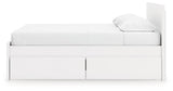 Onita White King Panel Platform Bed with 2 Side Storage by Ashley at Eve Furniture